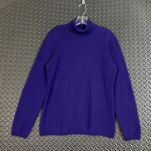 Cashmere Charter‎ Club Luxury Purple Pullover Turtle Neck Sweater Women's Large